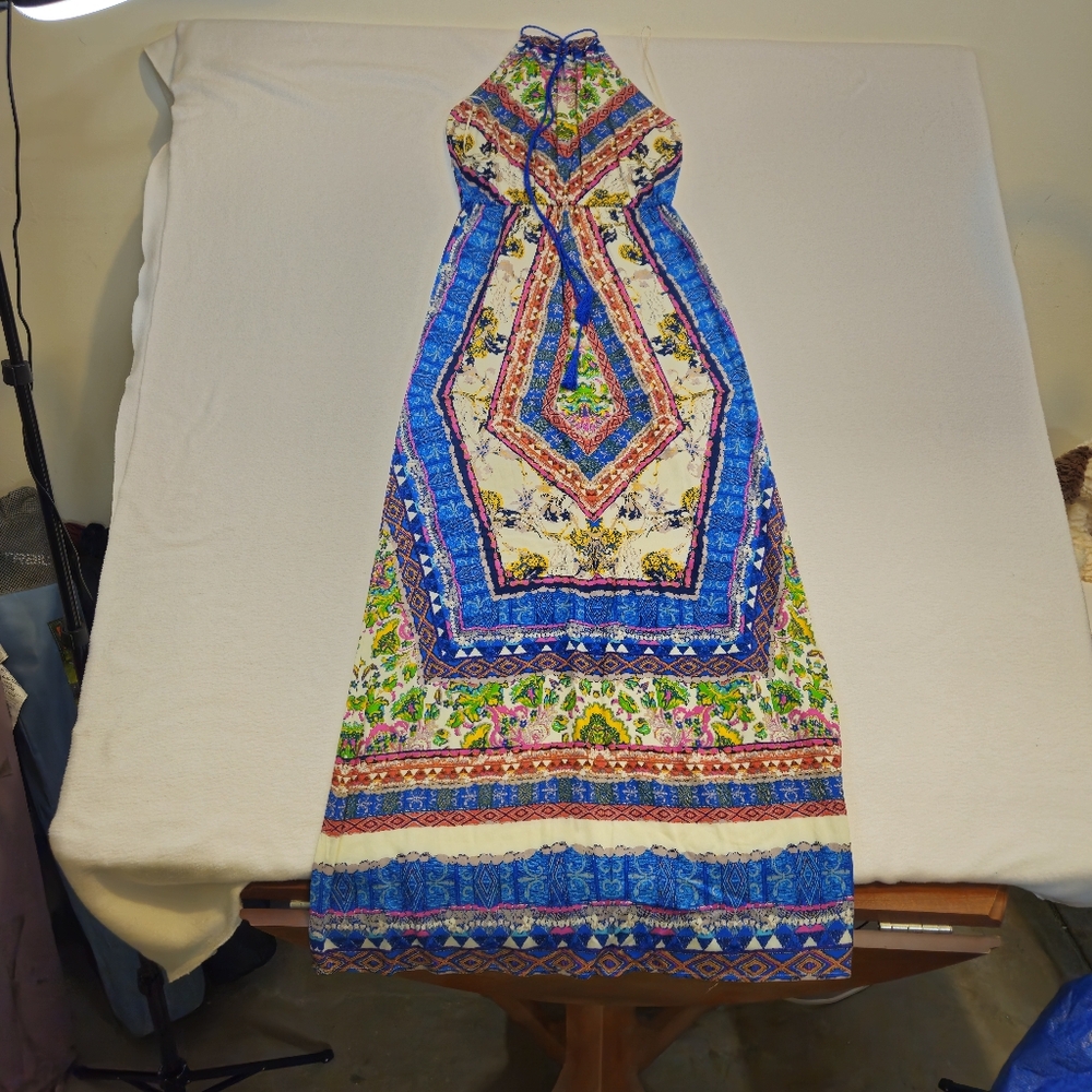 Flying Tomatoe‎ Multicolor Halter Maxi Dress No Size Tag, See Meassurements